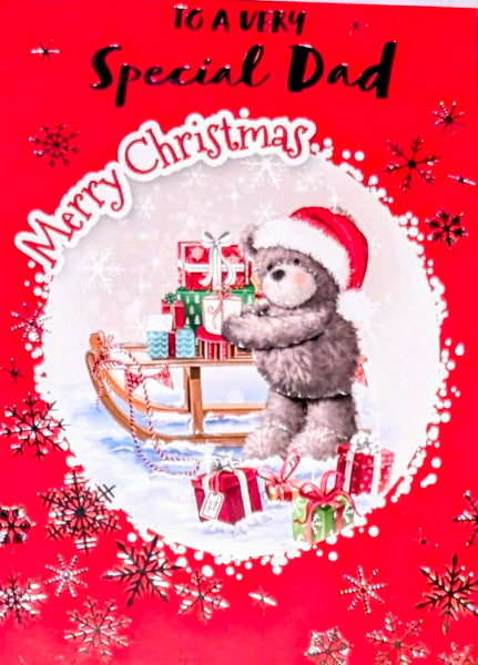 Dad Christmas - Cute Bear & Sledge