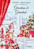 Grandma & Grandad Christmas - Traditional Window Merry
