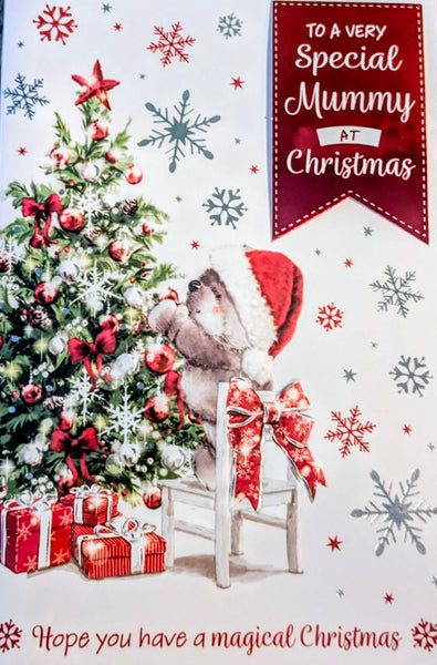 Mummy Christmas - Cute Bear Decorating Tree