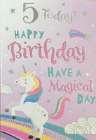 5 Girl Birthday - Unicorn Magical
