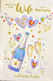 Wife Anniversary - Traditional Champagne & Hearts
