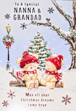 Nanna & Grandad Christmas - Cute Bears On Log