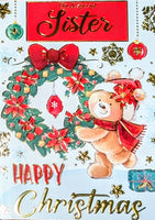 Sister Christmas - Cute Wreath On Left