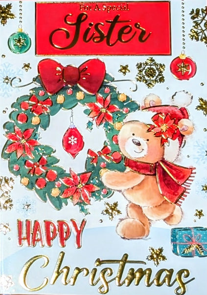 Sister Christmas - Cute Wreath On Left