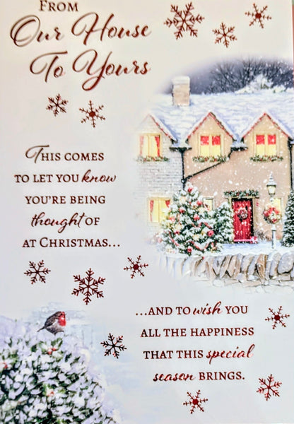From Our House To Yours Christmas - Traditional House On Right