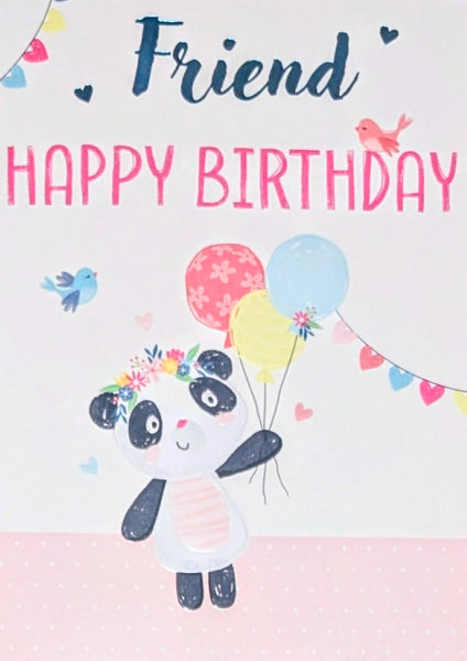 Friend Birthday - Cute Panda Pink