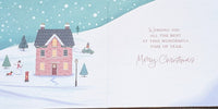 Box Of 10 Christmas Cards - House Scene