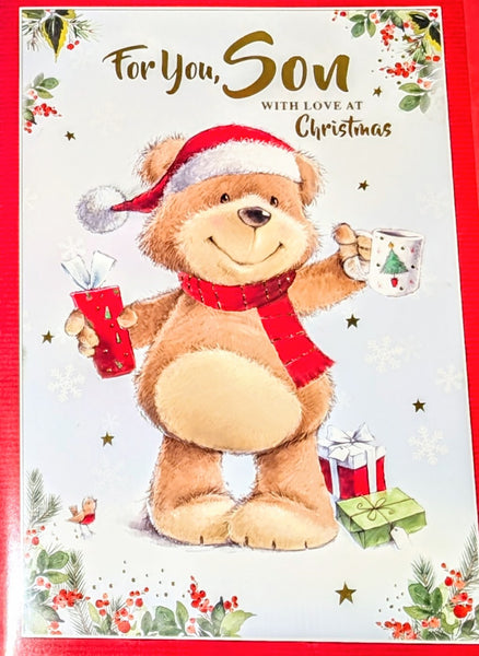 Son Christmas - Large Cute Bear With Gifts