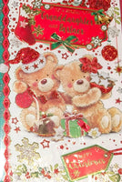 Granddaughter & Partner Christmas - Cute Bears With Gifts