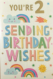 2 Girl Birthday - Rainbows Wishes