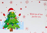 Grandchildren Christmas - Tree With Santa Hat