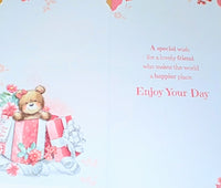 Friend Birthday - Slim Cute Bear In Gift Box