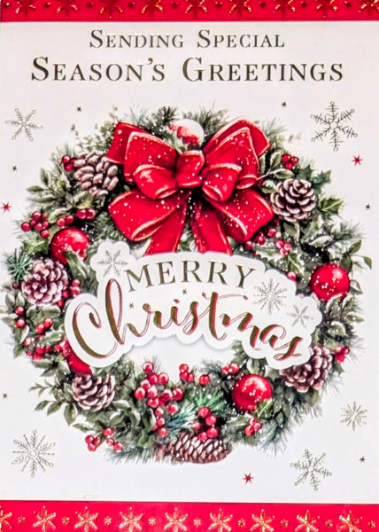 Open Christmas - Traditional Wreath Merry