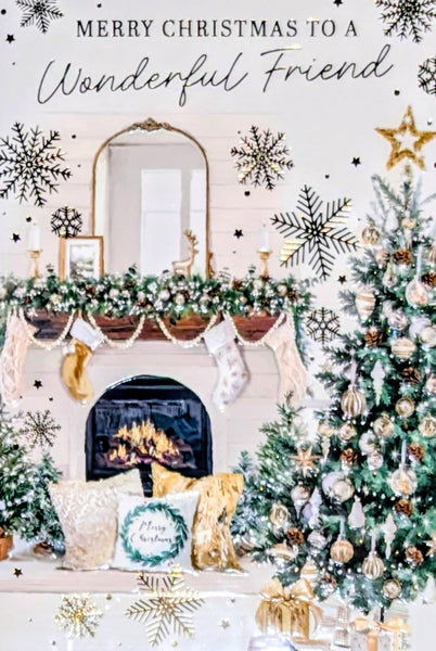 Friend Christmas - Traditional Fireplace & Tree