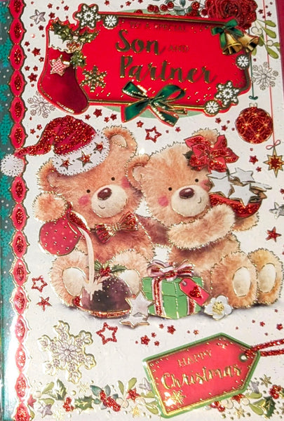 Son & Partner Christmas - Cute Bears With Gifts