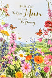Mum Birthday - Traditional Flowers & Butterflies
