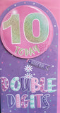 10 Girl Birthday - Platinum Slim Balloons