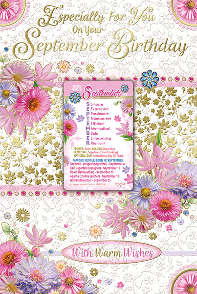 Open Female Birthday - September Birthday Keepsake