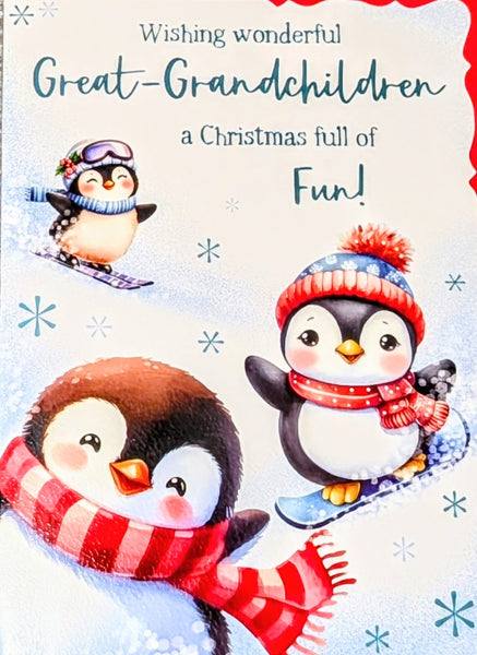 Great Grandchildren Christmas - Cute Penguins