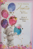 Auntie Birthday - Cute Bear and balloons