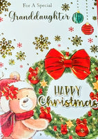 Granddaughter Christmas - Cute Wreath On Right