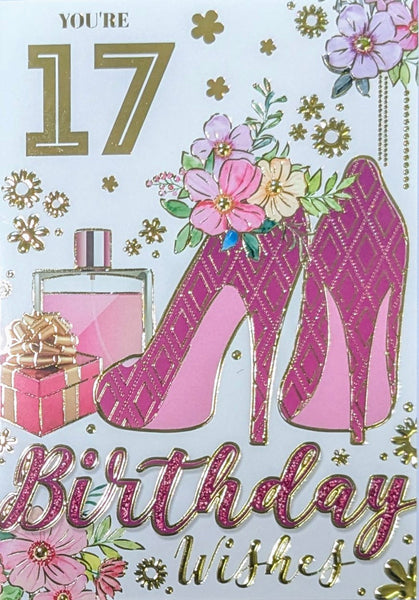 17 Girl Birthday - Purple Heels