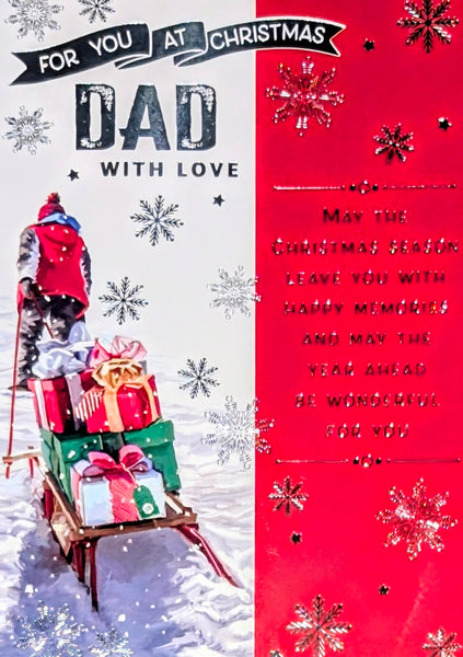 Dad Christmas - Man Pulling Sledge
