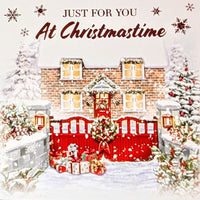 12 Pack Of Christmas Cards - Traditional Red Gate