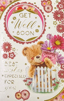 Get Well Soon - Cute Flowers & Envelope