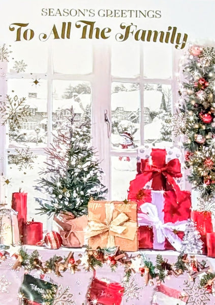 To All The Family Christmas - Traditional Window Greetings