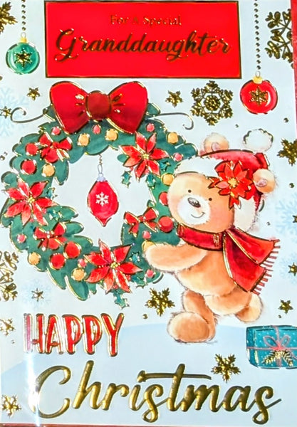 Granddaughter Christmas - Cute Wreath On Left