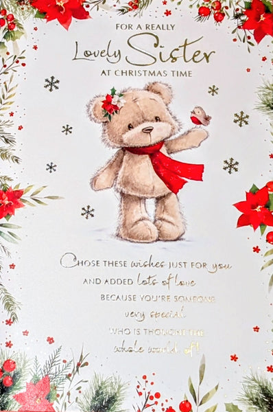 Sister Christmas - Cute Robin Words