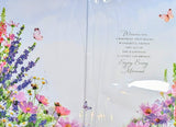 Open Female Birthday - Lilac Flowers & Words