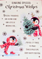 Open Christmas - Cute Penguins Wishes