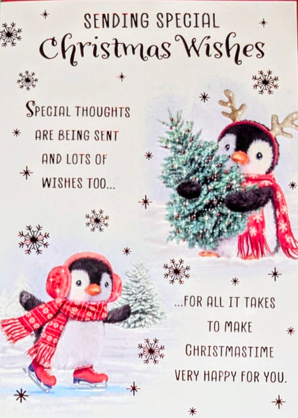 Open Christmas - Cute Penguins Wishes