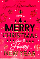 Grandson Christmas - Traditional Red Merry