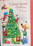 Great Grandchildren Christmas - Cute Penguins and tree