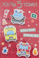 5 Boy Birthday - Cars Red