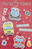 5 Boy Birthday - Cars Red