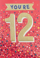 12 Boy Birthday - Red & Gold