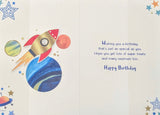 5 Boy Birthday - Gold Rocket
