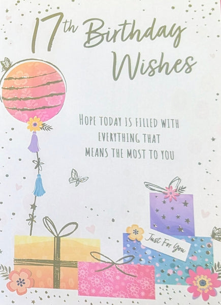 17 Girl Birthday - Gift Boxes & Balloon