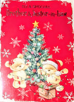 Brother & Sister In Law Christmas - Cute Tree Red