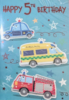 5 Boy Birthday - Cars Blue