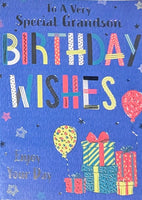 Grandson Birthday - Wishes Blue