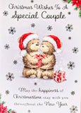 Special Couple Christmas - Cute Bears In Hats Christmas Wishes