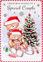 Special Couple Christmas - Cute Bears On Sledge