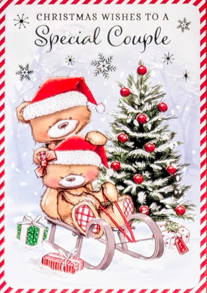 Special Couple Christmas - Cute Bears On Sledge