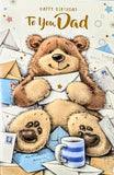 Dad Birthday - Cute Bear With Envelopes