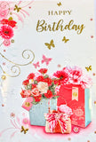 Open Female Birthday - Traditional Flowers In Gift Bags
